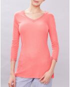 T-Shirt Amber Col V corail