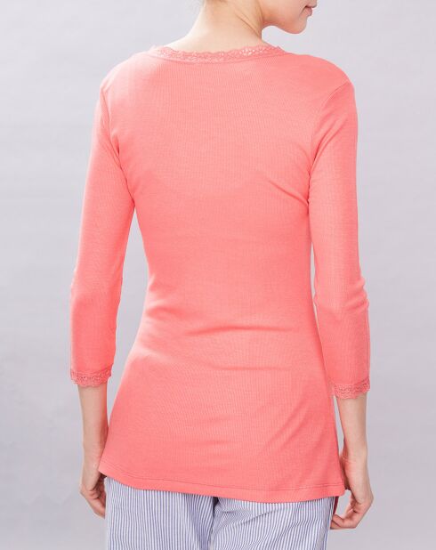 T-Shirt Amber Col V corail