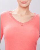 T-Shirt Amber Col V corail