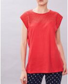 T-Shirt Danka en Coton rouge/orange