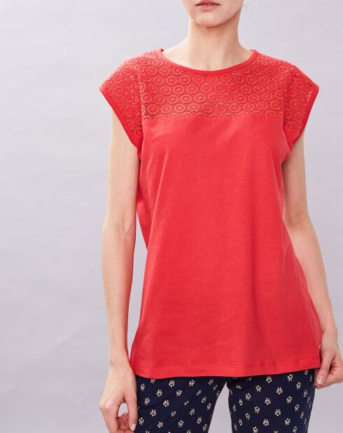 T-Shirt Danka en Coton rouge/orange