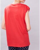 T-Shirt Danka en Coton rouge/orange