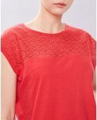 T-Shirt Danka en Coton rouge/orange