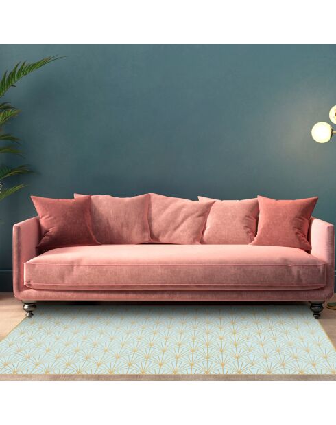 Tapis vinyle cristal bleu multicolore - 200x266 cm