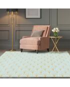 Tapis vinyle cristal bleu multicolore - 200x266 cm
