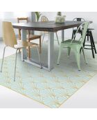 Tapis vinyle cristal bleu multicolore - 200x266 cm