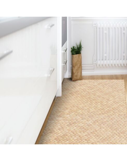 Tapis vinyle Sétif beige - 50x100 cm