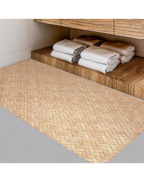 Tapis vinyle Sétif beige - 50x140 cm