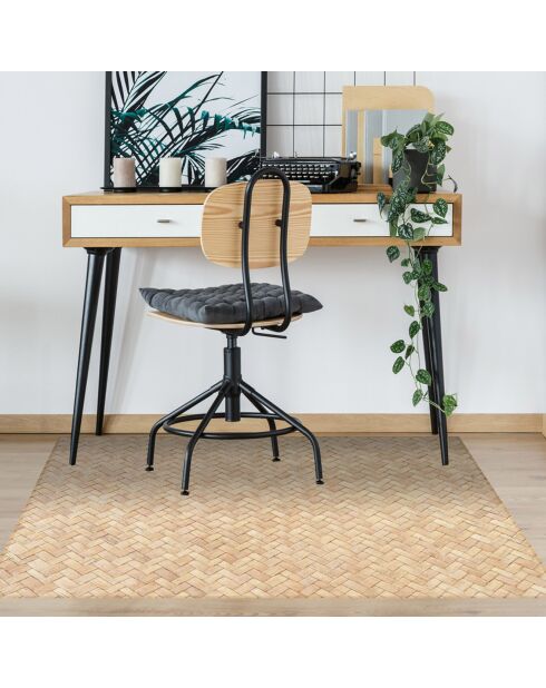 Tapis vinyle Sétif beige - 66x100 cm