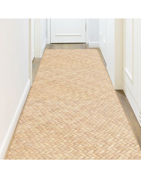 Tapis vinyle Sétif beige - 66x250 cm