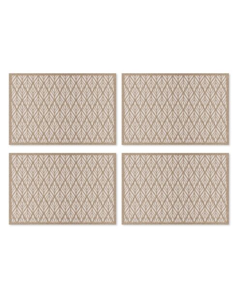 4 Sets de table Tahala marron - 30x45 cm