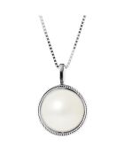Pendentif & chaîne Or Blanc Perle d'Eau Douce blanc naturel