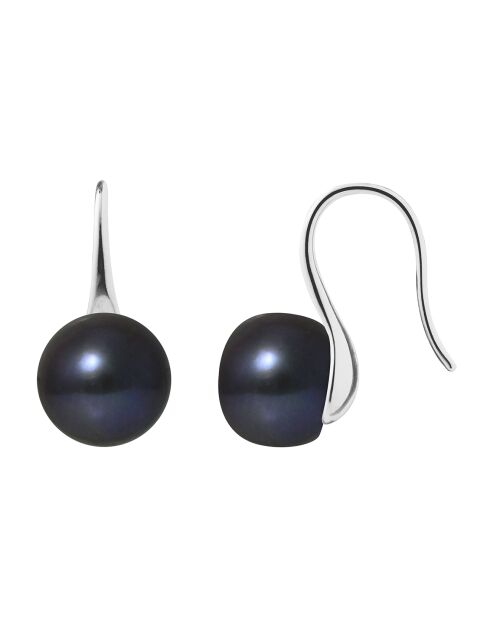 Boucles d'oreilles Argent Perles d'Eau Douce noires