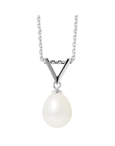 Pendentif & chaîne Argent Perle d'Eau Douce blanc naturel