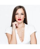 Prestige Halskette mit natürlichen weißen Süßwasserperlen aus Silber und Zirkonen