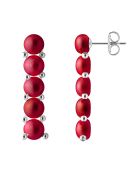 Boucles d'oreilles 5 Perles d'Eau Douce cherry