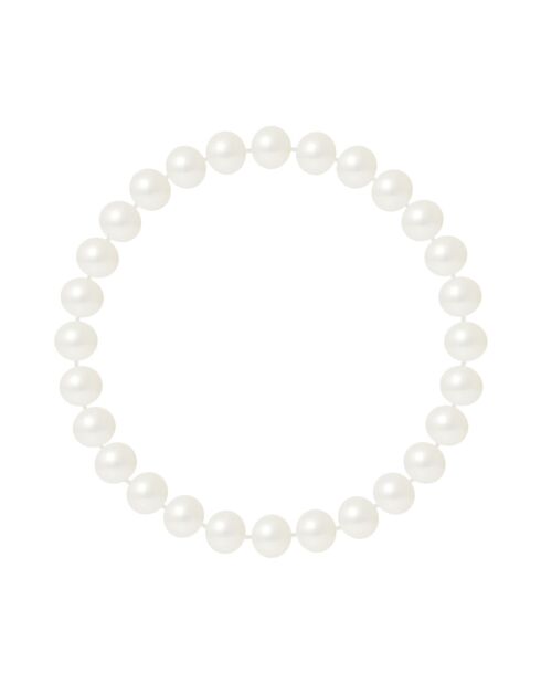 Bracelet Porte Bonheur Perles d'Eau Douce blanc naturel