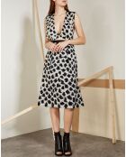 Robe Rocoto recouverte de plumes noir/blanc