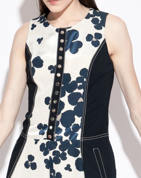 Robe Daria bleu/écru