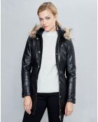 Veste en Cuir Annie noire