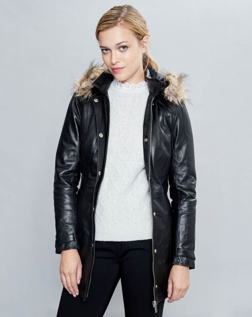 Veste en Cuir Annie noire
