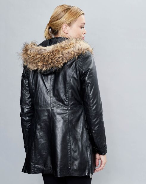 Veste en Cuir Annie noire