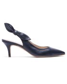 Slingback in pelle Faustine blu marino - tacco 6 cm