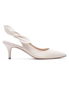 Slingback Faustine in pelle bianca - Tacco 6 cm