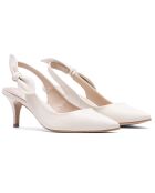 Slingback Faustine in pelle bianca - Tacco 6 cm