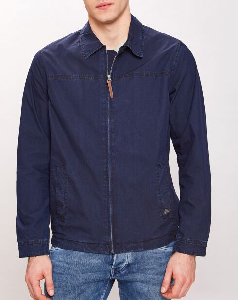 Blouson en Coton col cheminée bleu marine