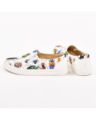 Slip-On Candy bedruckte weiße/blaue Skarabäuskäfer