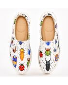 Slip-On Candy bedruckte weiße/blaue Skarabäuskäfer