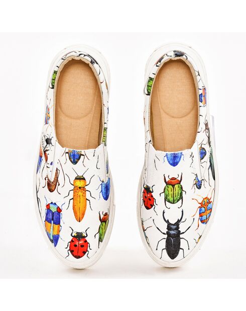 Slip-On Candy bedruckte weiße/blaue Skarabäuskäfer