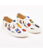 Slip-On Candy bedruckte weiße/blaue Skarabäuskäfer