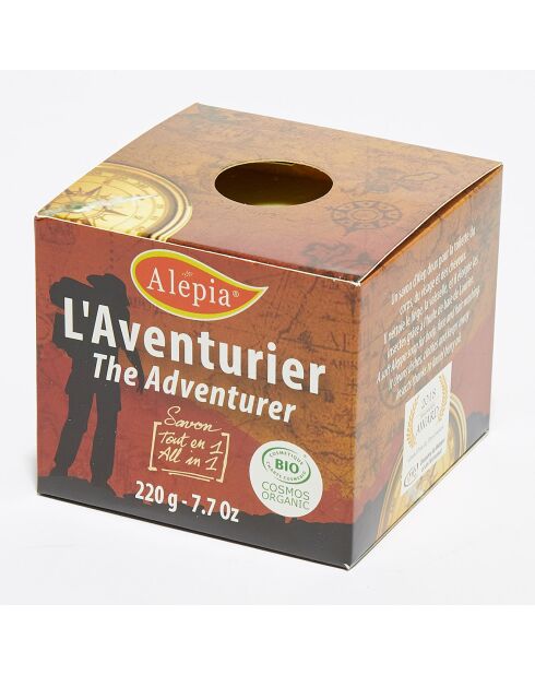 Jabón ecológico todo en 1 de Alepo L'Aventurier - 220 g
