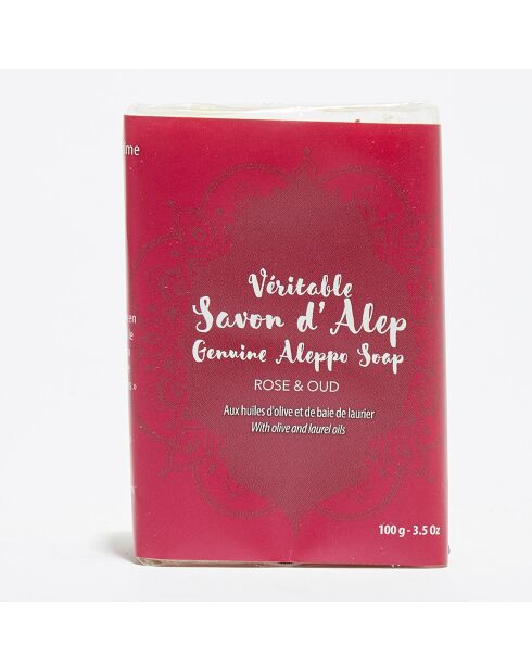 Savon d'Alep parfumé Rose & Oud - 100 g