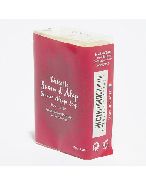 Savon d'Alep parfumé Rose & Oud - 100 g