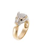 Bague Ma Panthère Diamants 0.92 ct & Saphirs 0.03 ct or jaune