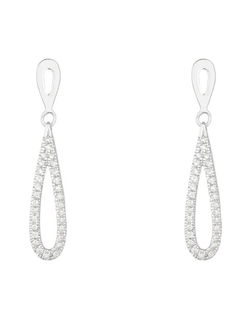 Boucles d'oreilles Pendants Subliminales Diamants 0.22 ct Or Blanc