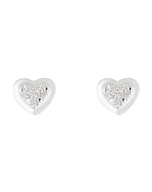 Boucles d'oreilles Bébé d'amour Diamants 0.04 ct or blanc