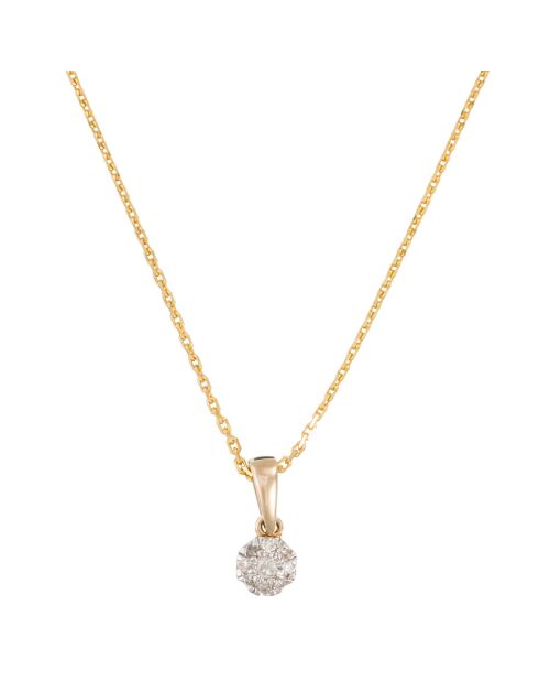 Pendentif Idylle Diamants 0.06 ct or jaune