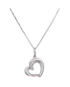 Diamant met volledig hart, 0.02 ct witgouden hanger