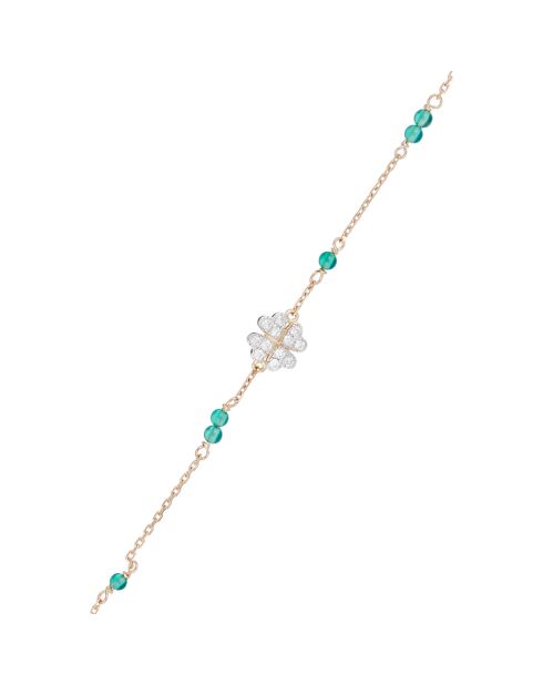 Bracelet Felicidade Diamants 0.11 ct & Agate 0.12 ct or jaune