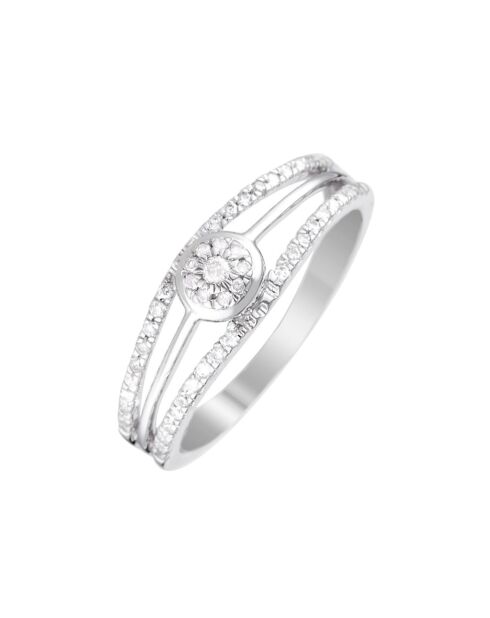 Bague Âmes Enlacées Or Blanc Diamants 0.17 ct