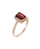 Bague Maestromantique Diamants 0.08 ct & Rhodolite 2.02 cts Or Rose