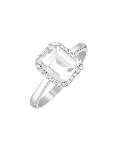 Bague Maestromantique Diamants 0.08 ct & Topaze 2.02 cts or blanc