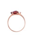 Bague Barbara Diamants 0.02 ct, Améthyste 0.70 ct, Rhodolite 0.66 ct & Quartz Rose 0.33 ct or rose