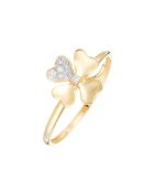 Zeg het met een Flower Diamonds 0,05 karaat geelgouden ring