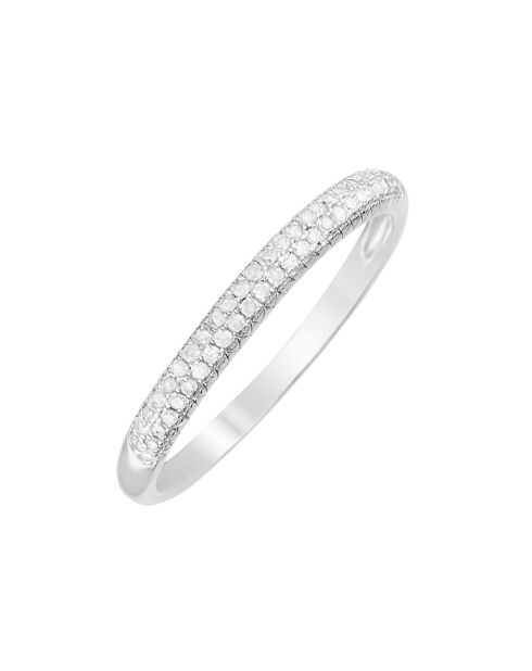 Bague Alliance Foch Diamants 0.15 ct or blanc