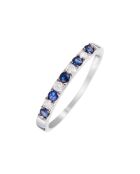 Bague Séoul Diamants 0.11 ct & Saphirs 0.25 ct or blanc